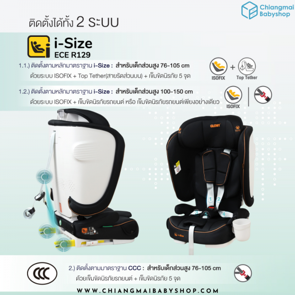 GLOWY STAR เบาะติดรถยนต์ รุ่น Odyssey Fix - Image 6