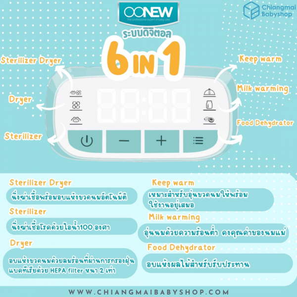 OONEW เครื่องนึ่งพร้อมอบแห้ง Digital Dryclean - Image 5